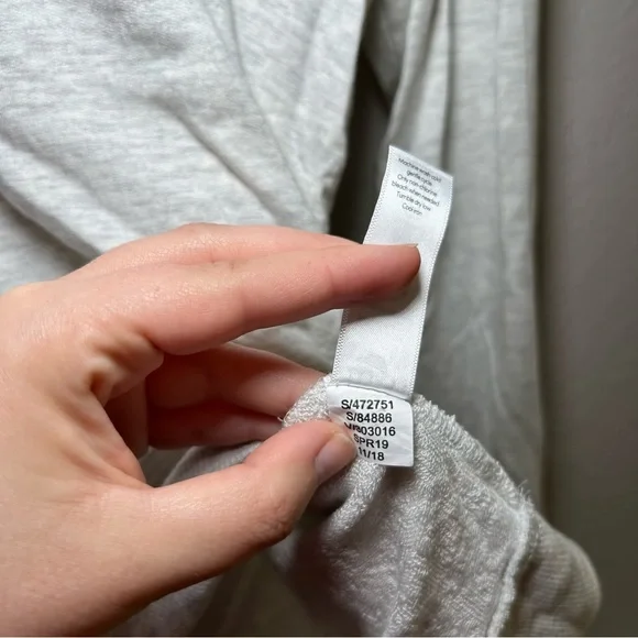 Athleta Light Gray Women's Sweatshirt crossover lounge workout layering minimal - Picture 6 of 7